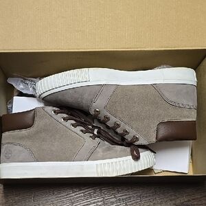 Womens's Brown and Tan High-Top Sneakers Timberland Suede/leather